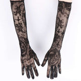Sexy Lace Long Gloves Dark Skull Halloween Costume Accessories - My Store - Flyclothing LLC