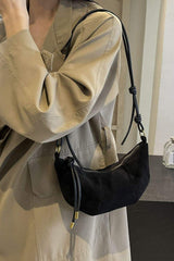 PU Leather Strap Suede Shoulder Bag - Trendsi - Flyclothing LLC