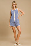 Umgee Round Neck Texture Striped Tank - Trendsi