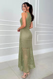 Hollowed-Out Sleeveless Maxi Dress - Trendsi