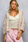 POL Open Front Crochet Cardigan with Granny Square Pattern - Trendsi - Flyclothing LLC