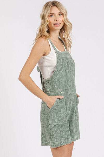 Mittoshop Textured Knotted Wide Strap Overalls - Trendsi - Flyclothing LLC