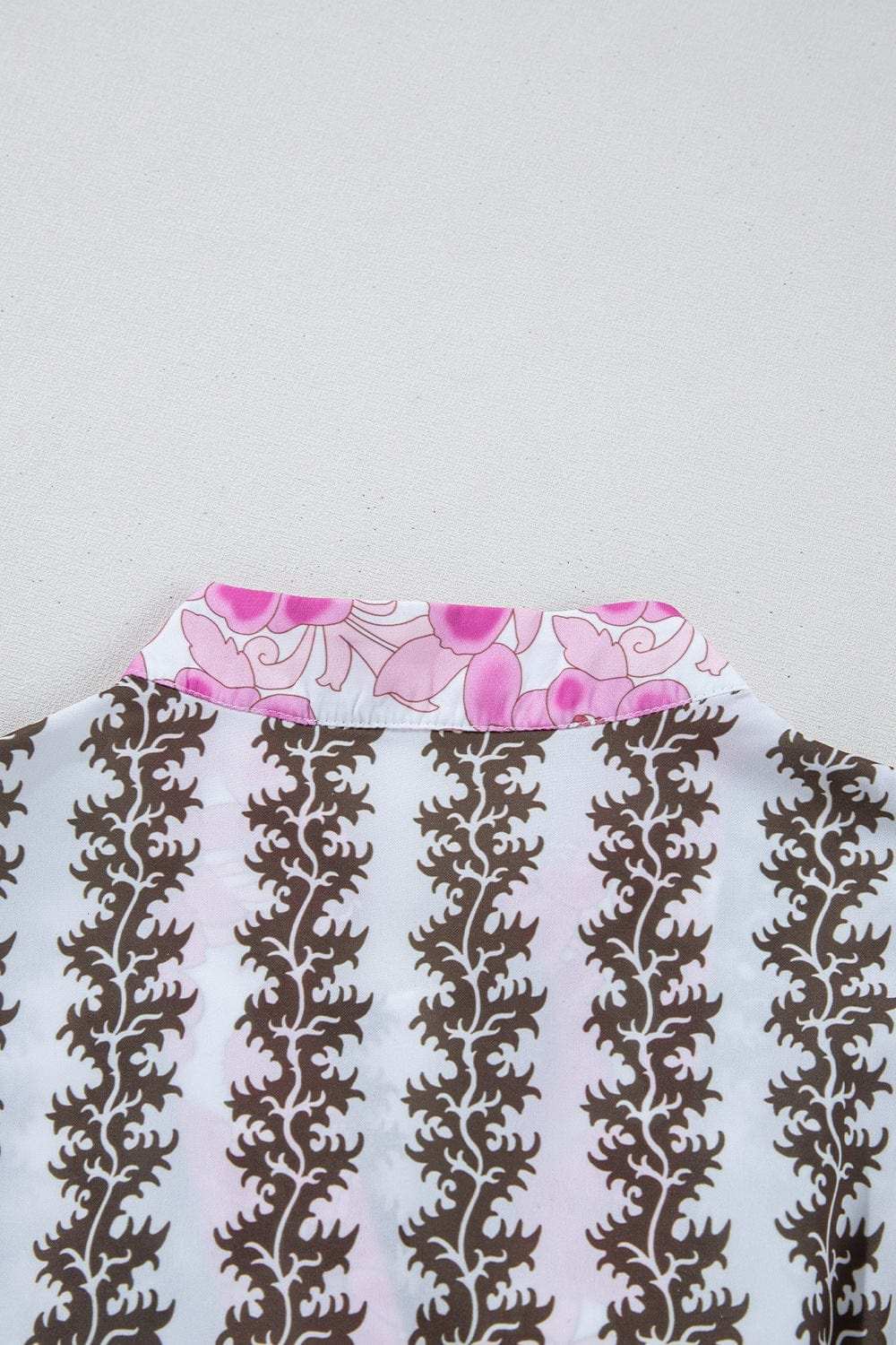 Printed Notched 3/4 Sleeve Mini Dress - Trendsi - Flyclothing LLC