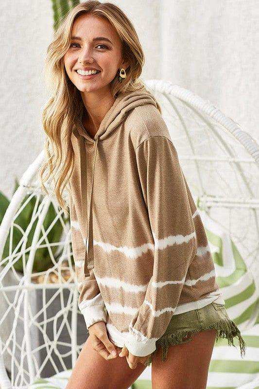 BiBi Drawstring Tie-Dye French Terry Hoodie - Trendsi - Flyclothing LLC