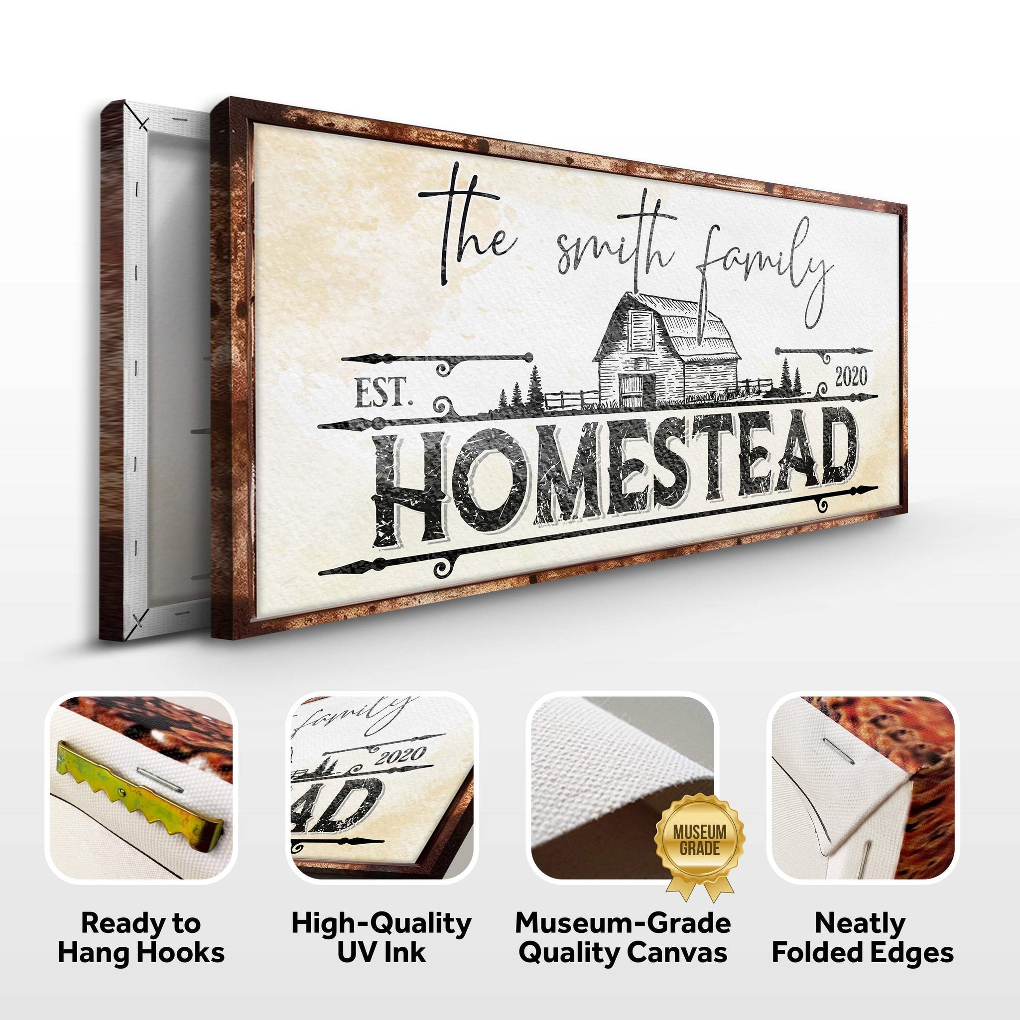 Family Vintage Rust Homestead Sign - Tailored Canvases - Flyclothing LLC