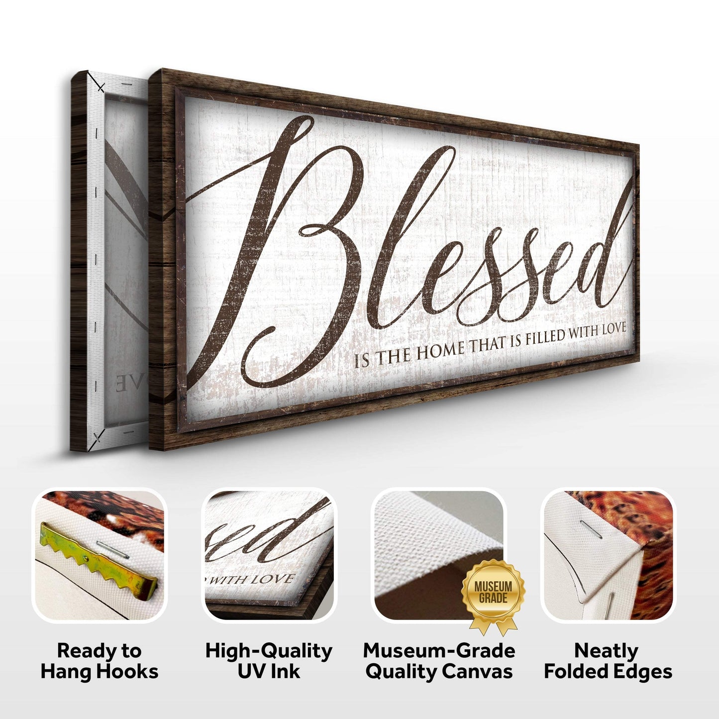 Blessed Is The Home That Is Filled With Love Sign - Tailored Canvases - Flyclothing LLC