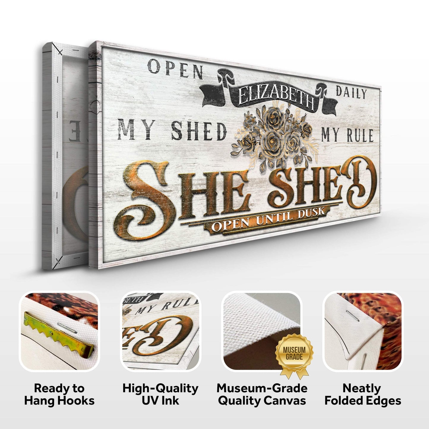 Personalized She Shed Sign X - Tailored Canvases - Flyclothing LLC