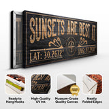 Sunsets Are Best At Coordinates Sign II - Tailored Canvases - Flyclothing LLC