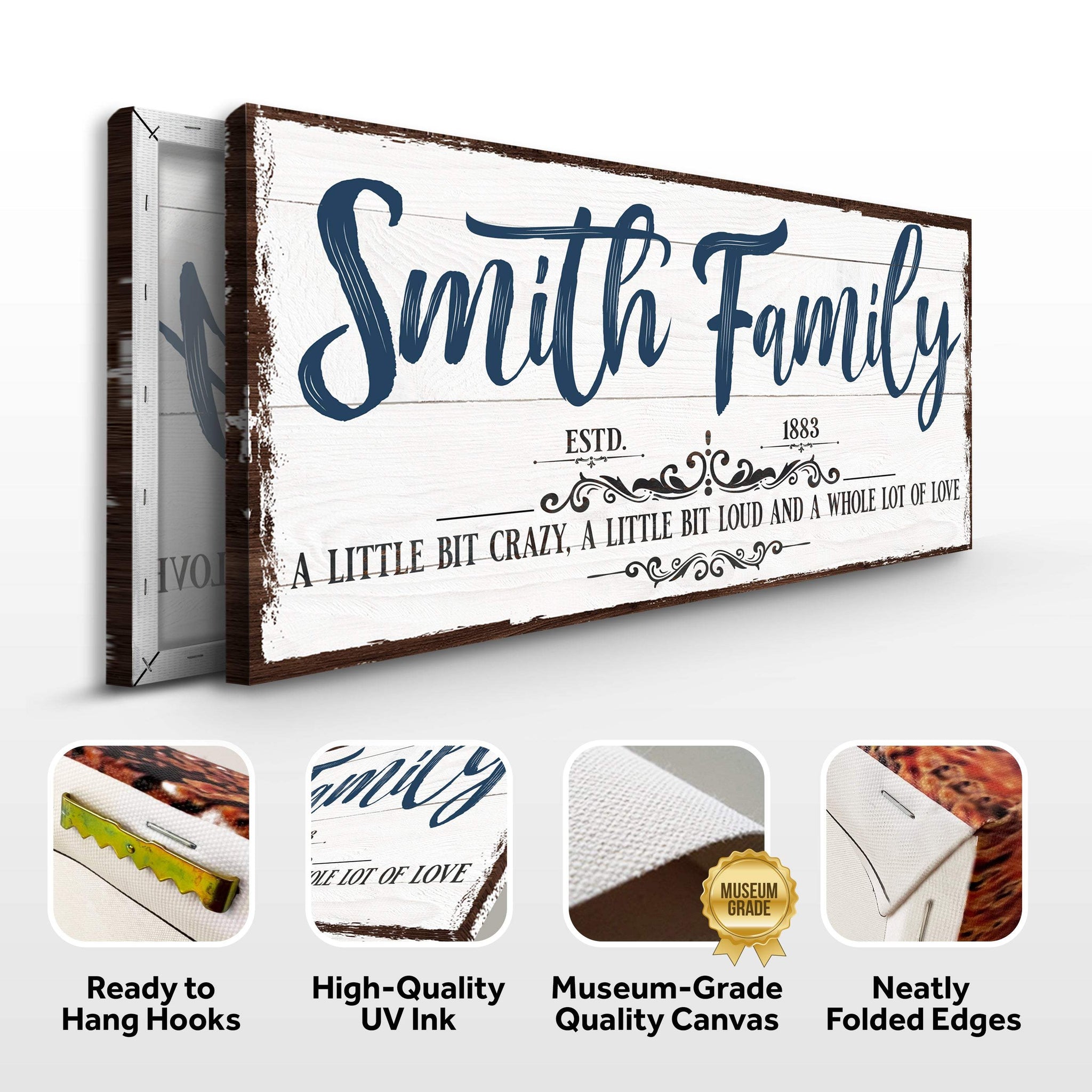 A Little Bit Of Crazy, Loud, And A Whole Lot Of Love Family Sign VI - Tailored Canvases - Flyclothing LLC