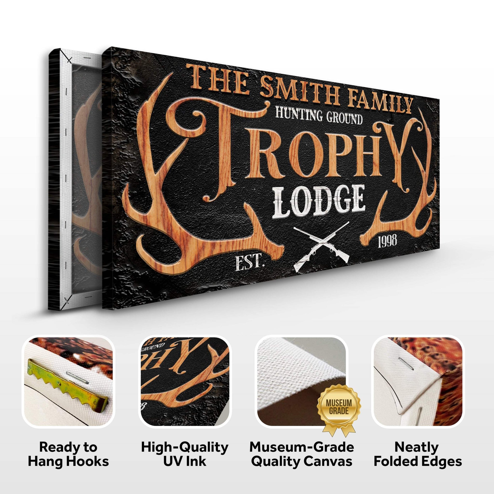 Family Hunting Trophy Lodge Sign - Tailored Canvases - Flyclothing LLC