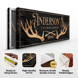 Personalized Family Antler Sign II - Tailored Canvases - Flyclothing LLC