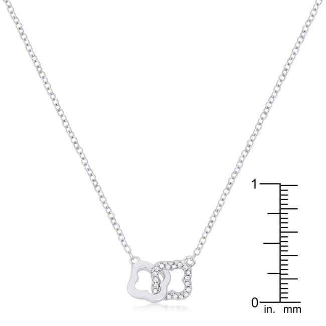 .21 Ct Rhodium Necklace with Floral Links - JGI - Flyclothing LLC