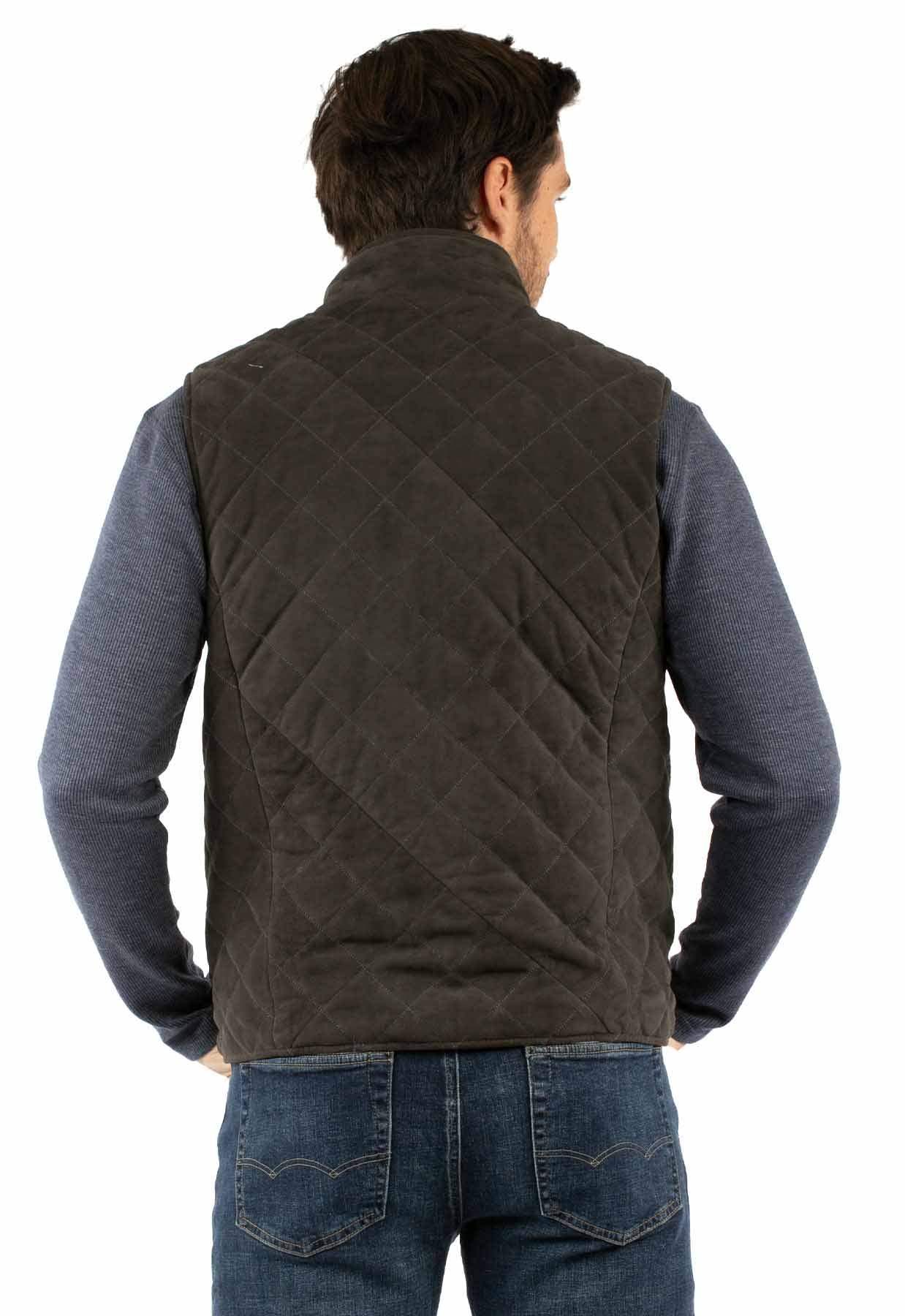 Leatherwear mens 100% leather Charcoal Men's zip front vest - Scully Leather - Flyclothing LLC