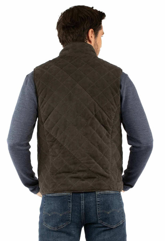 Leatherwear mens 100% leather Charcoal Men's zip front vest - Scully Leather - Flyclothing LLC