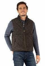 Leatherwear mens 100% leather Charcoal Men's zip front vest - Scully Leather - Flyclothing LLC