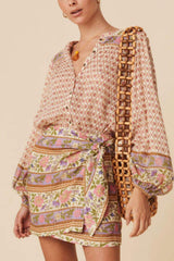 Printed Button Down Long Sleeve Shirt - Trendsi - Flyclothing LLC