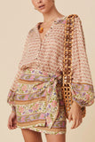 Printed Button Down Long Sleeve Shirt - Trendsi