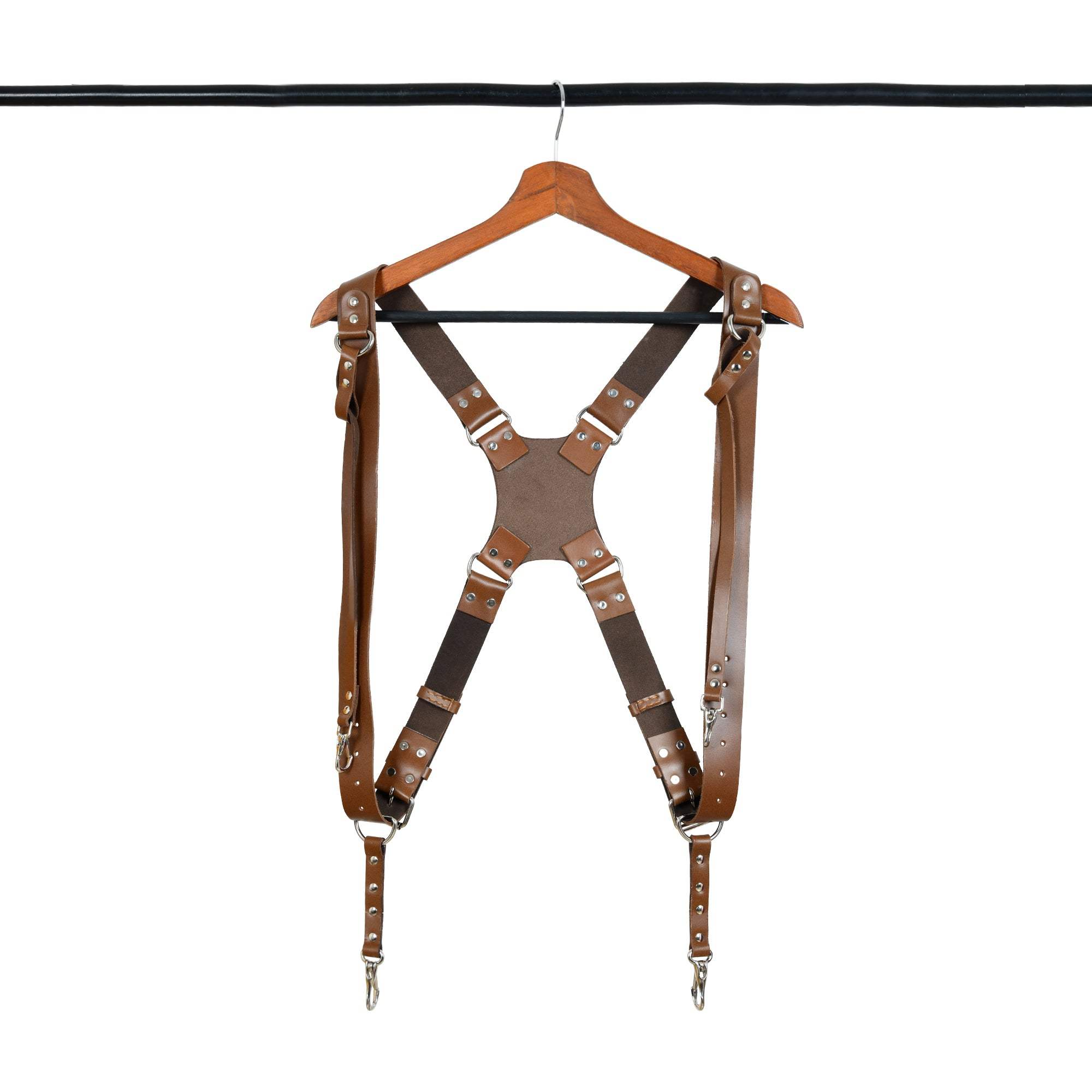 Double Camera Strap Harness- Brown - Classy Leather Bags - Flyclothing LLC