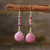 Natural Stone Bead Shape Earrings - Trendsi
