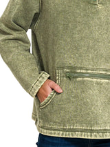 Zenana Fleece Washed High Neck Kangaroo Pocket Sweatshirt - Trendsi - Flyclothing LLC