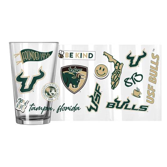 South Florida 16oz Native Pint Glass - Logo Brands - Flyclothing LLC