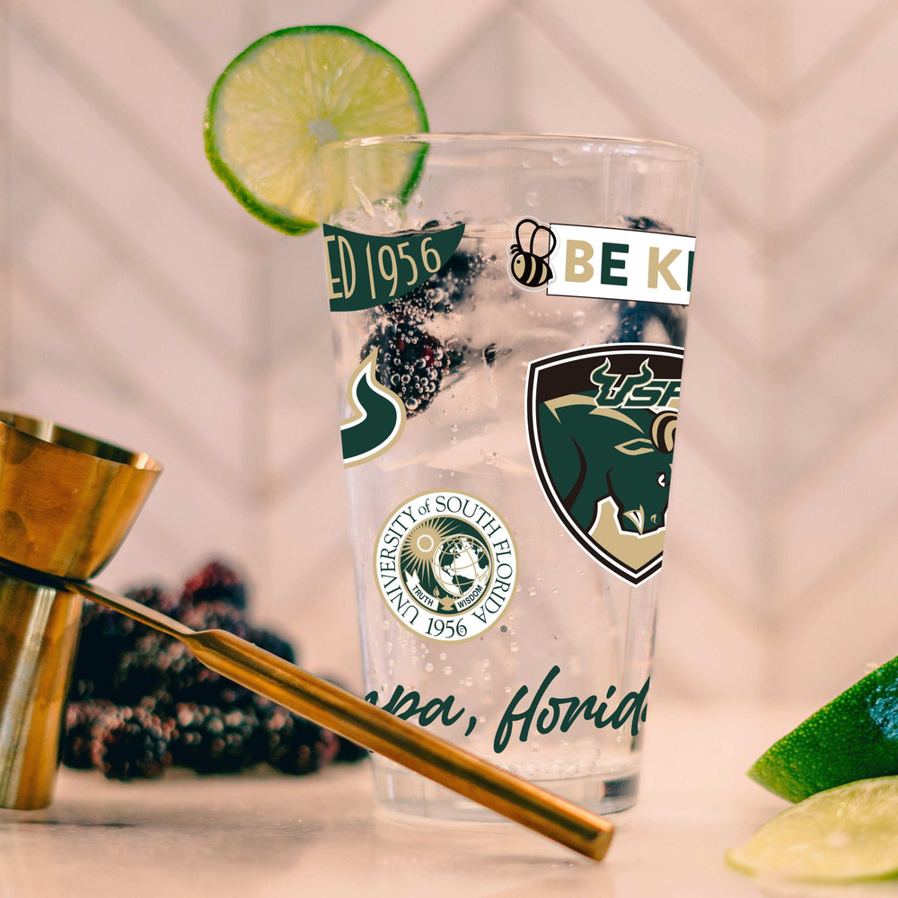 South Florida 16oz Native Pint Glass - Logo Brands - Flyclothing LLC