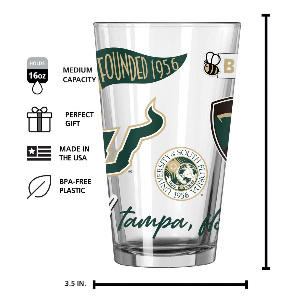 South Florida 16oz Native Pint Glass - Logo Brands - Flyclothing LLC