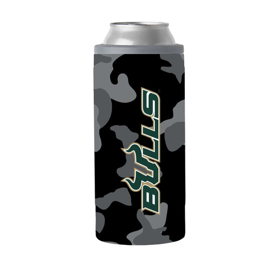 South Florida Black Camo 12oz Slim Can Coolie - Logo Brands - Flyclothing LLC