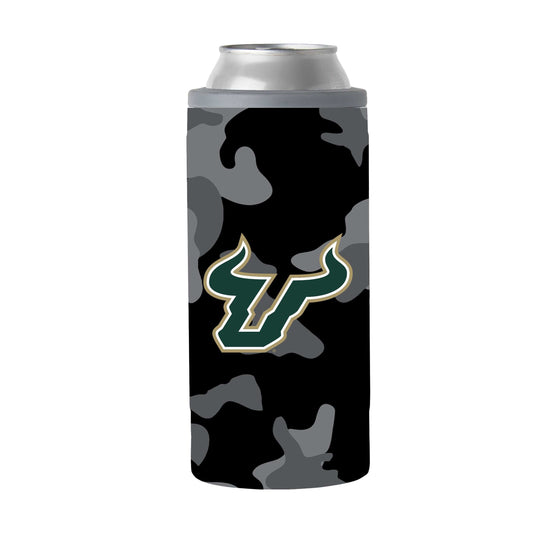South Florida Black Camo 12oz Slim Can Coolie - Logo Brands - Flyclothing LLC