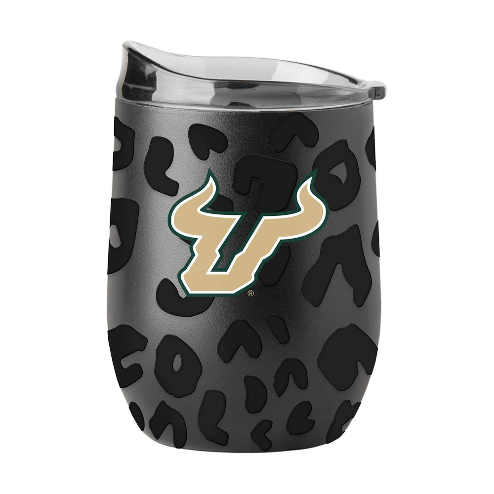 South Florida Leopard 16oz Black Powdercoat Curved Beverage - Logo Brands - Flyclothing LLC