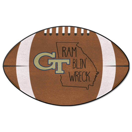 Georgia Tech Yellow Jackets Southern Style Football Rug - 20.5in. x 32.5in. - Georgia Tech