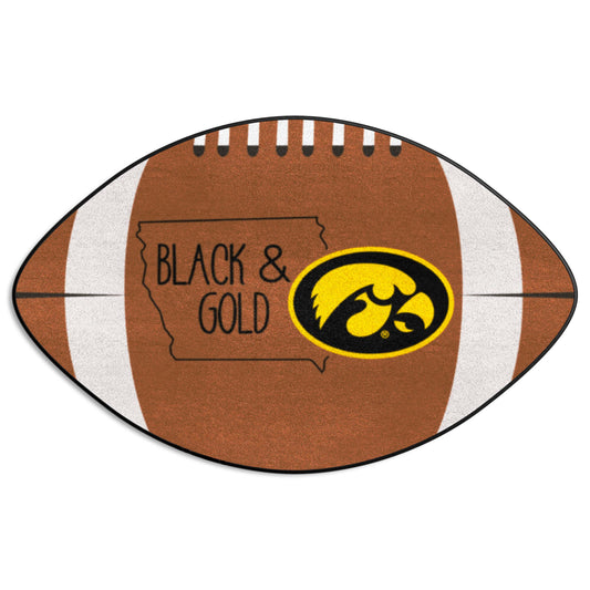 Iowa Hawkeyes Southern Style Football Rug - 20.5in. x 32.5in. - Iowa