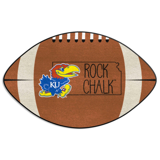Kansas Jayhawks Southern Style Football Rug - 20.5in. x 32.5in. - Kansas
