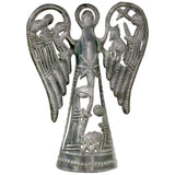 Metal Angel with Nativity Scene (12 inch) - Tree Topper - Croix des Bouquets - Croix des Bouquets