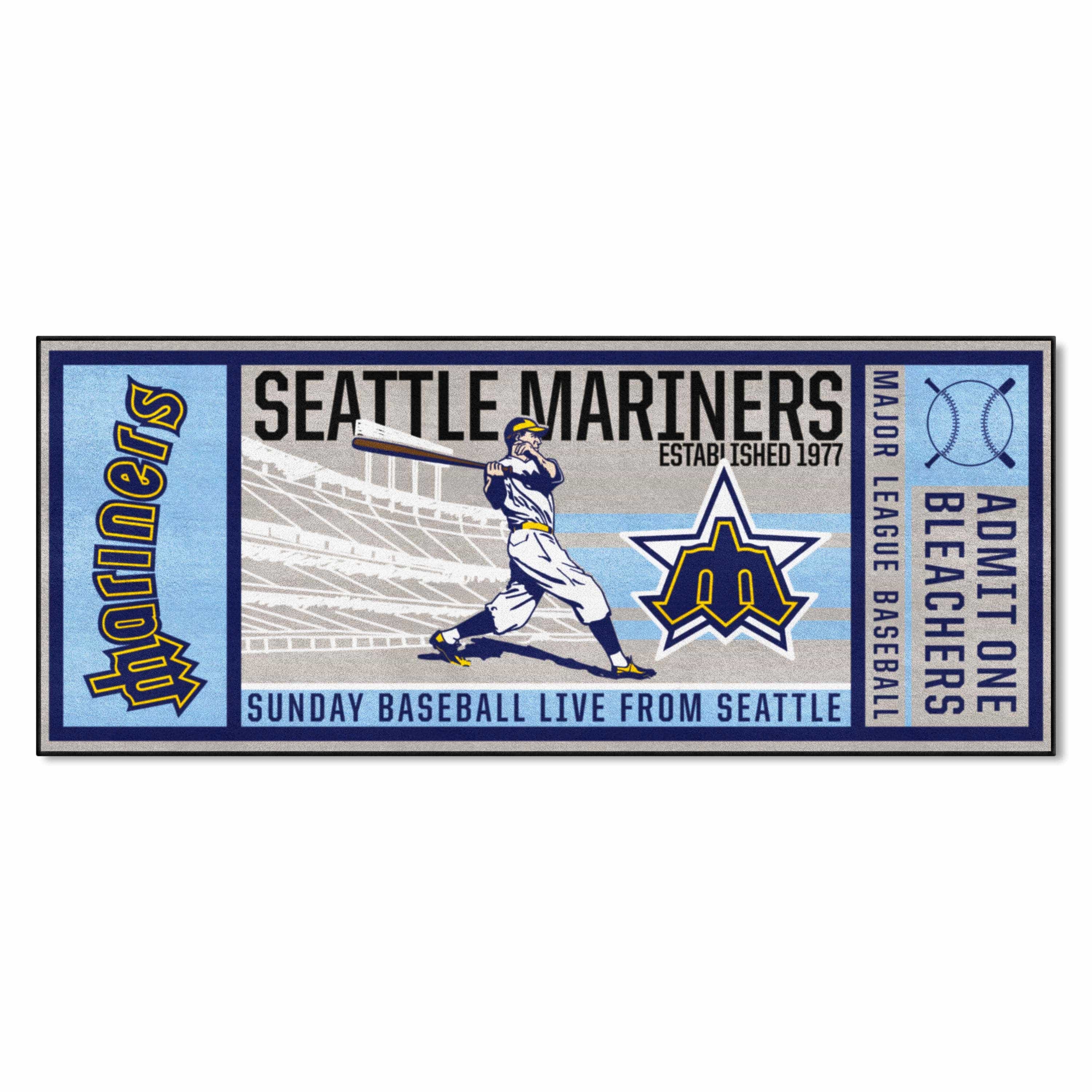 Seattle Mariners Ticket Runner Rug - 30in. x 72in. - Seattle Mariners