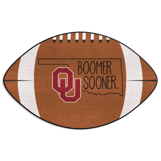 Oklahoma Sooners Southern Style Football Rug - 20.5in. x 32.5in. - Oklahoma