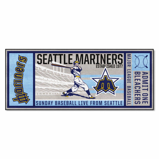 Seattle Mariners Ticket Runner Rug - 30in. x 72in. - Seattle Mariners