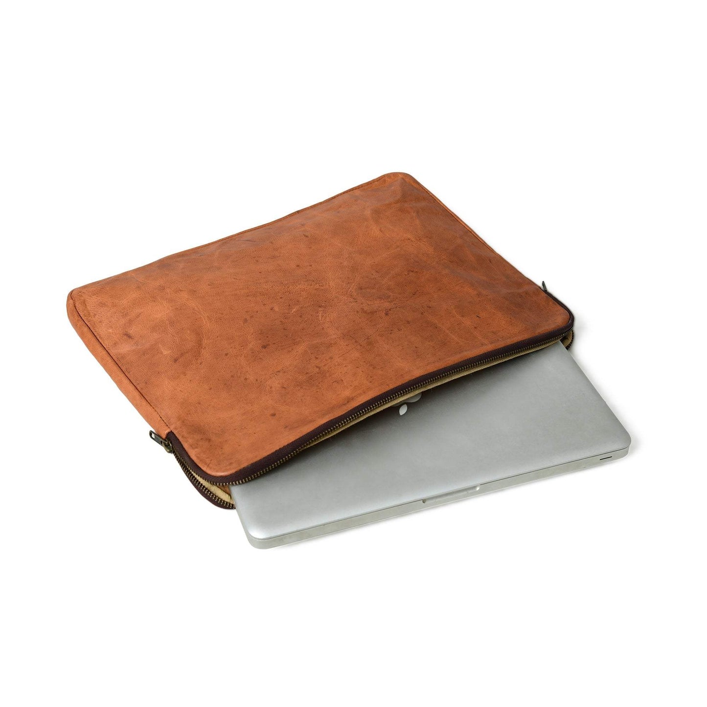 Zento Laptop Sleeve - Tan Brown - Classy Leather Bags - Flyclothing LLC