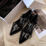 Point Toe Buckle Slip-Ons - Trendsi