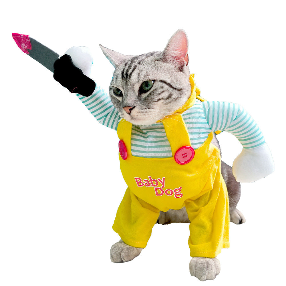Cat Pet Costume Clothing Creative Yellow Knife Assassin Cat Clothing - My Store - Flyclothing LLC