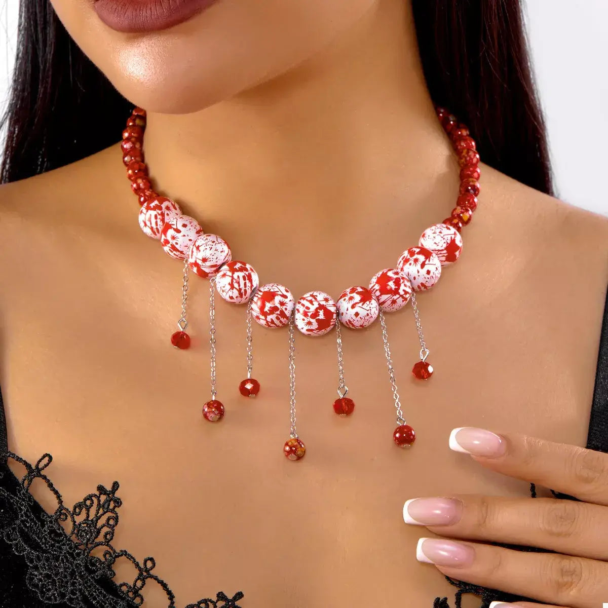 Halloween Theme Necklace with Dangling Beads - Trendsi - Flyclothing LLC