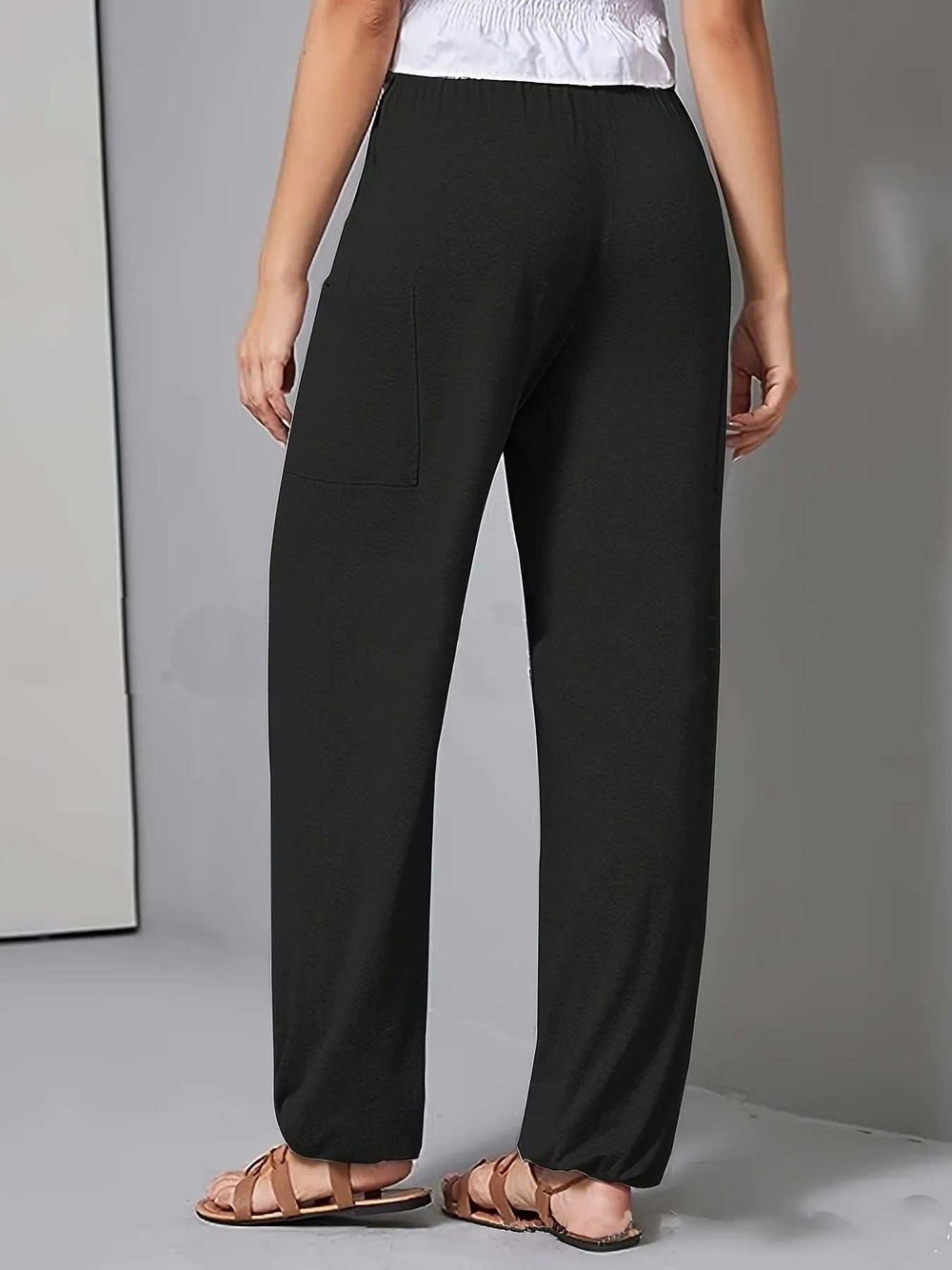 Drawstring Wide Leg Pants with Pockets - Trendsi - Flyclothing LLC