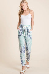 BiBi Tie Dye French Terry Casual Sweat Pants - Trendsi - Flyclothing LLC