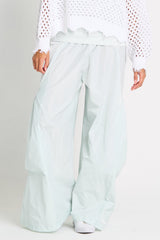 Nylon Big Pocket Pants - Mint - PLANET by Lauren G - Flyclothing LLC