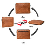 Zento Laptop Sleeve - Tan Brown - Classy Leather Bags - Flyclothing LLC
