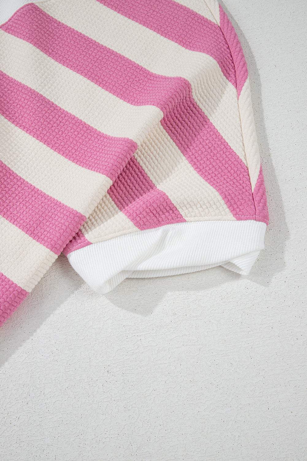 High-Low Striped Round Neck Short Sleeve T-Shirt - Trendsi - Flyclothing LLC