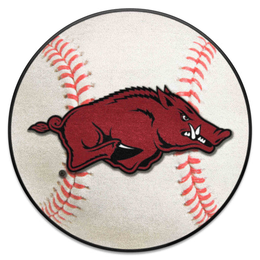 Arkansas Razorbacks Baseball Rug - 27in. Diameter - Arkansas