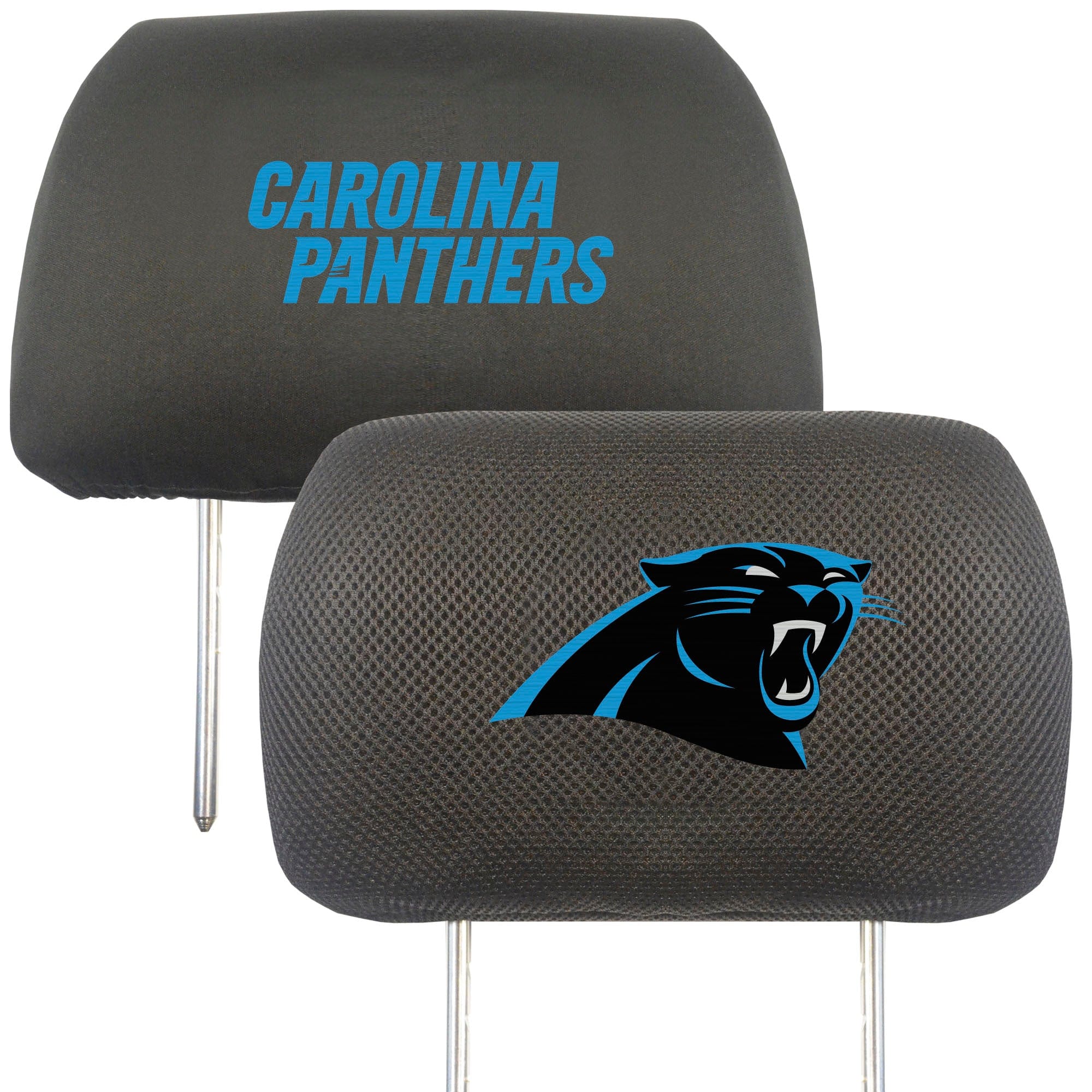 Carolina Panthers Embroidered Head Rest Cover Set - 2 Pieces - Carolina Panthers