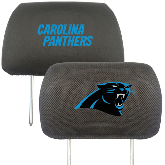 Carolina Panthers Embroidered Head Rest Cover Set - 2 Pieces - Carolina Panthers