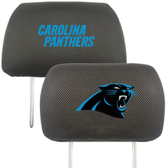 Carolina Panthers Embroidered Head Rest Cover Set - 2 Pieces - Carolina Panthers